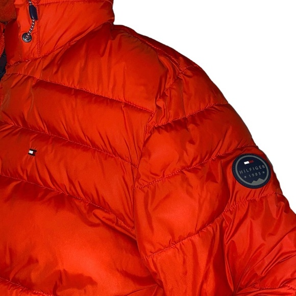 Tommy Hilfiger Coat Puffer Hood Heavy Winter Red 2XL - Picture 2 of 4